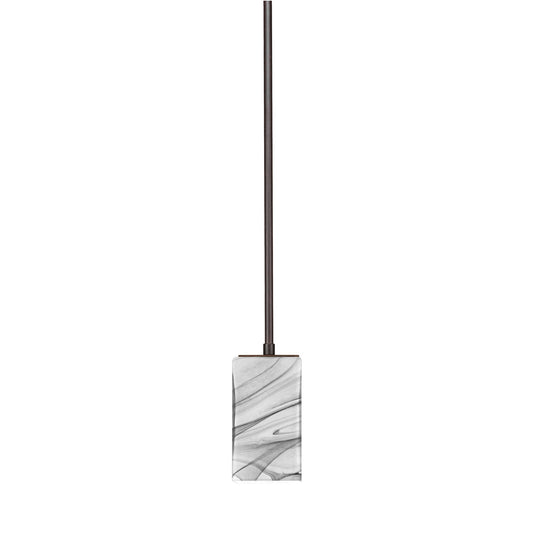 Toltec Apollo 4in 1-Light Pendant | Modern Dark Granite Steel and Onyx Swirl Glass | Kitchen Island & Dining Room | 4 x 7.25 in | Model 573-DG-549