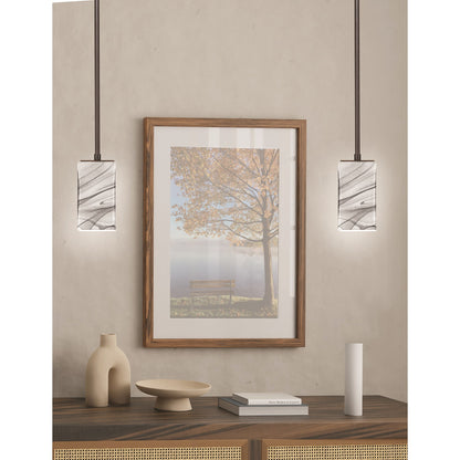 Toltec Apollo 4in 1-Light Pendant | Modern Dark Granite Steel and Onyx Swirl Glass | Kitchen Island & Dining Room | 4 x 7.25 in | Model 573-DG-549