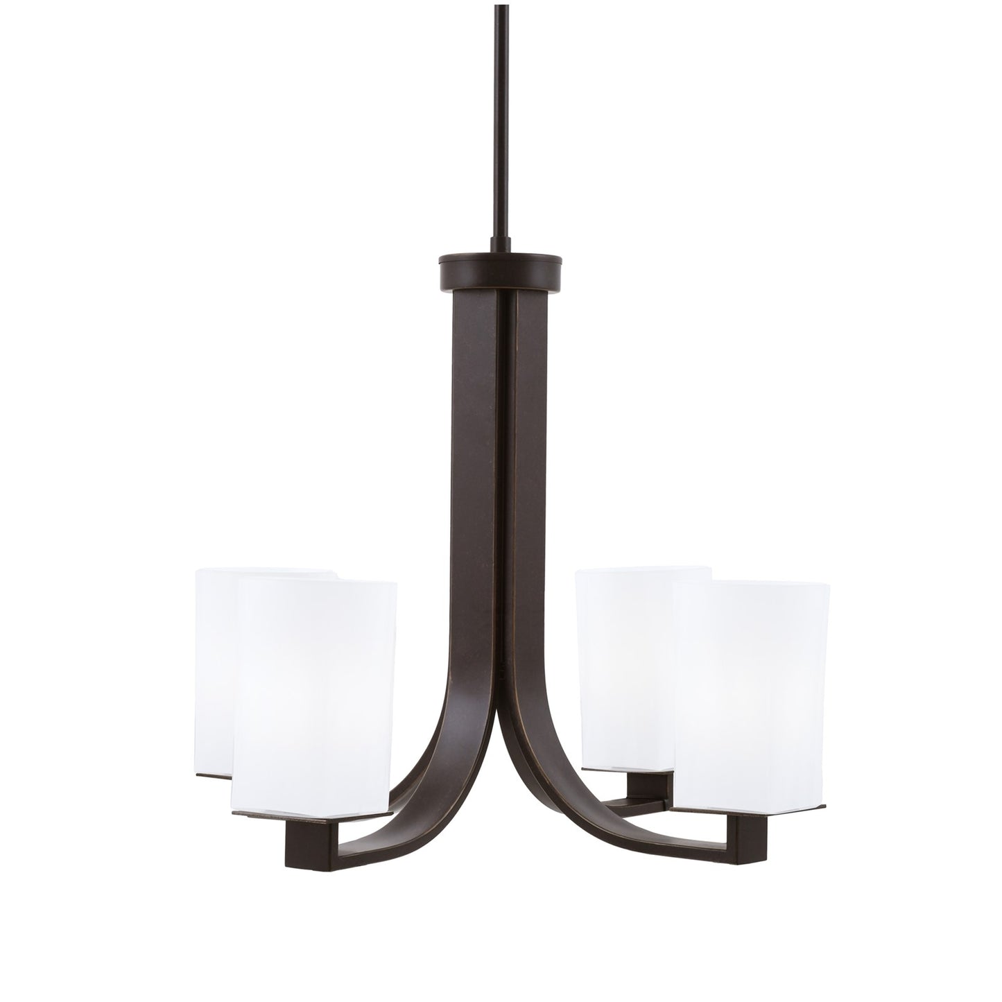 Toltec Apollo 21.5in 4-Light Uplight Chandelier | Dark Granite Steel and White Opal Glass | Dining Room & Living Room | 21.5 x 21.5 x 18.25 in | Model 574-DG-261