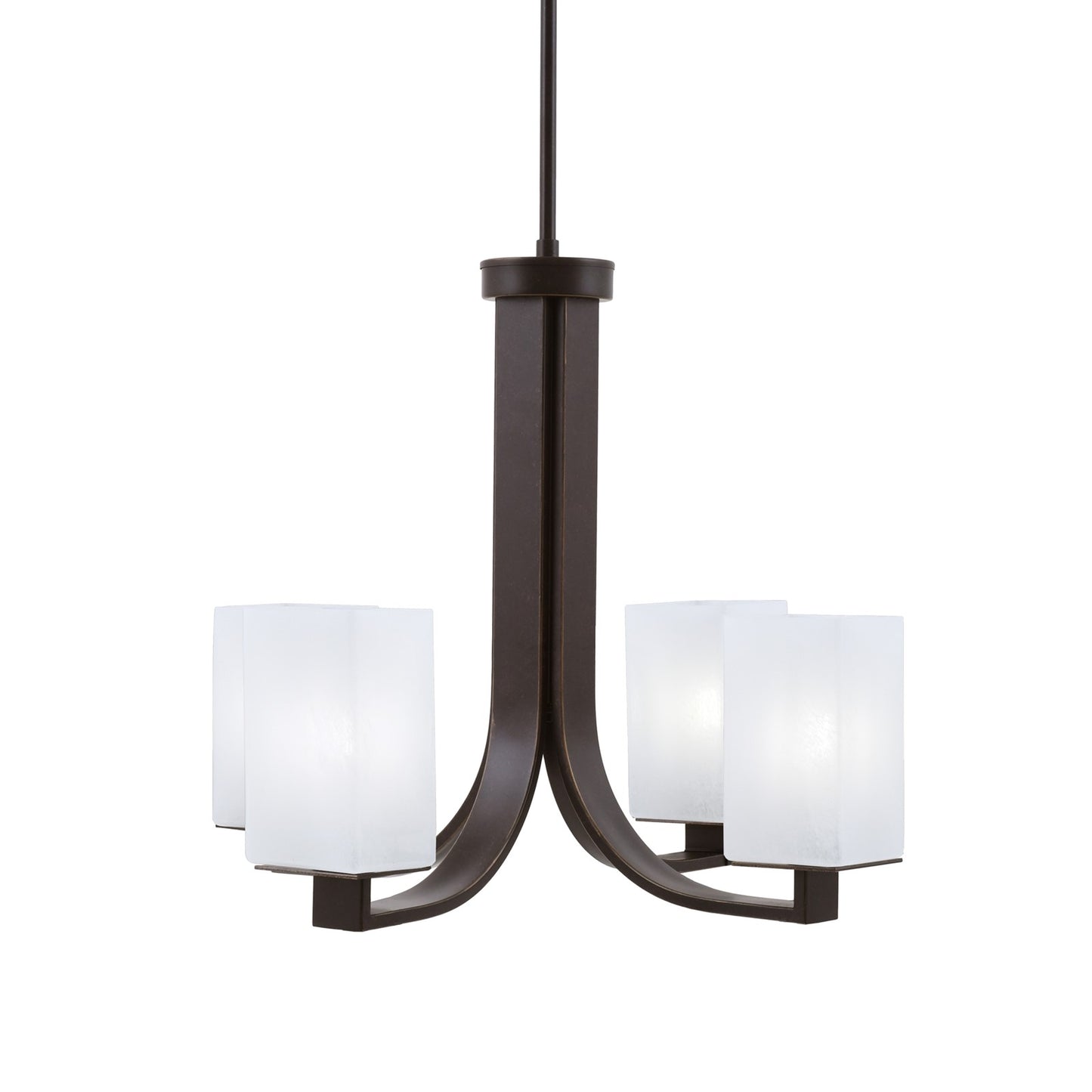 Toltec Apollo 21.25in 4-Light Uplight Chandelier | Dark Granite Steel and White Marble Glass | Dining Room & Living Room | 21.25 x 21.25 x 18.25 in | Model 574-DG-541