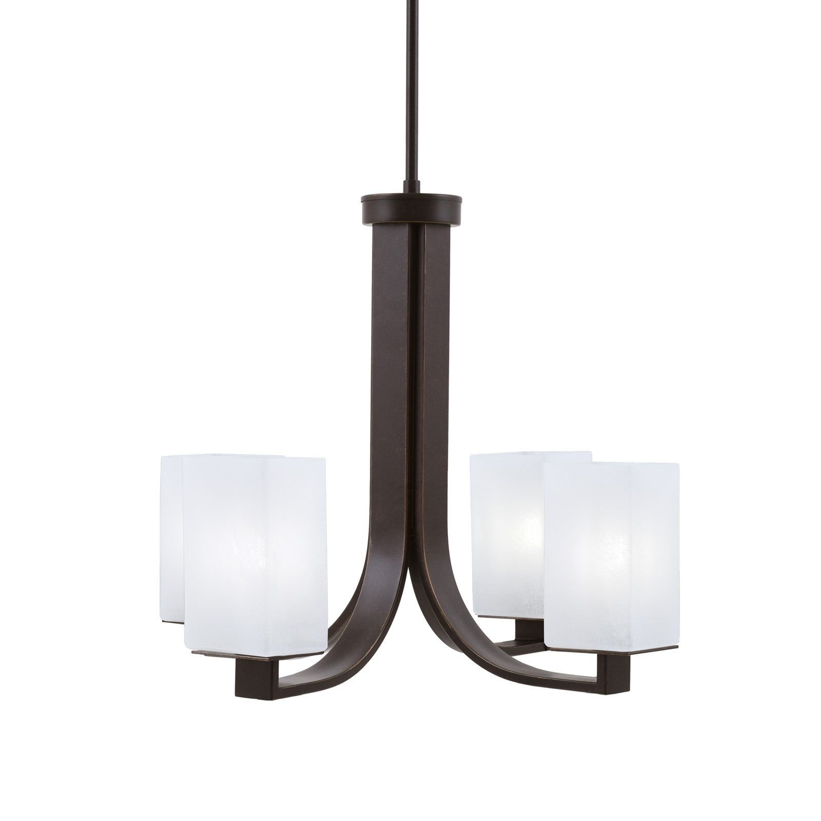 Toltec Apollo 21.25in 4-Light Uplight Chandelier | Dark Granite Steel and White Marble Glass | Dining Room & Living Room | 21.25 x 21.25 x 18.25 in | Model 574-DG-541