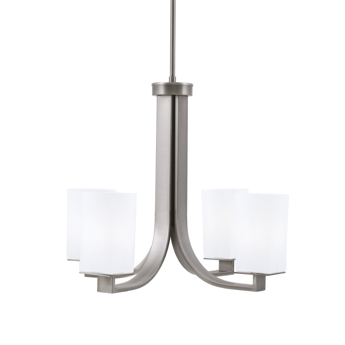 Toltec Apollo 21.5in 4-Light Uplight Chandelier | Modern Graphite Steel and White Opal Glass | Dining Room & Living Room | 21.5 x 21.5 x 18.25 in | Model 574-GP-261