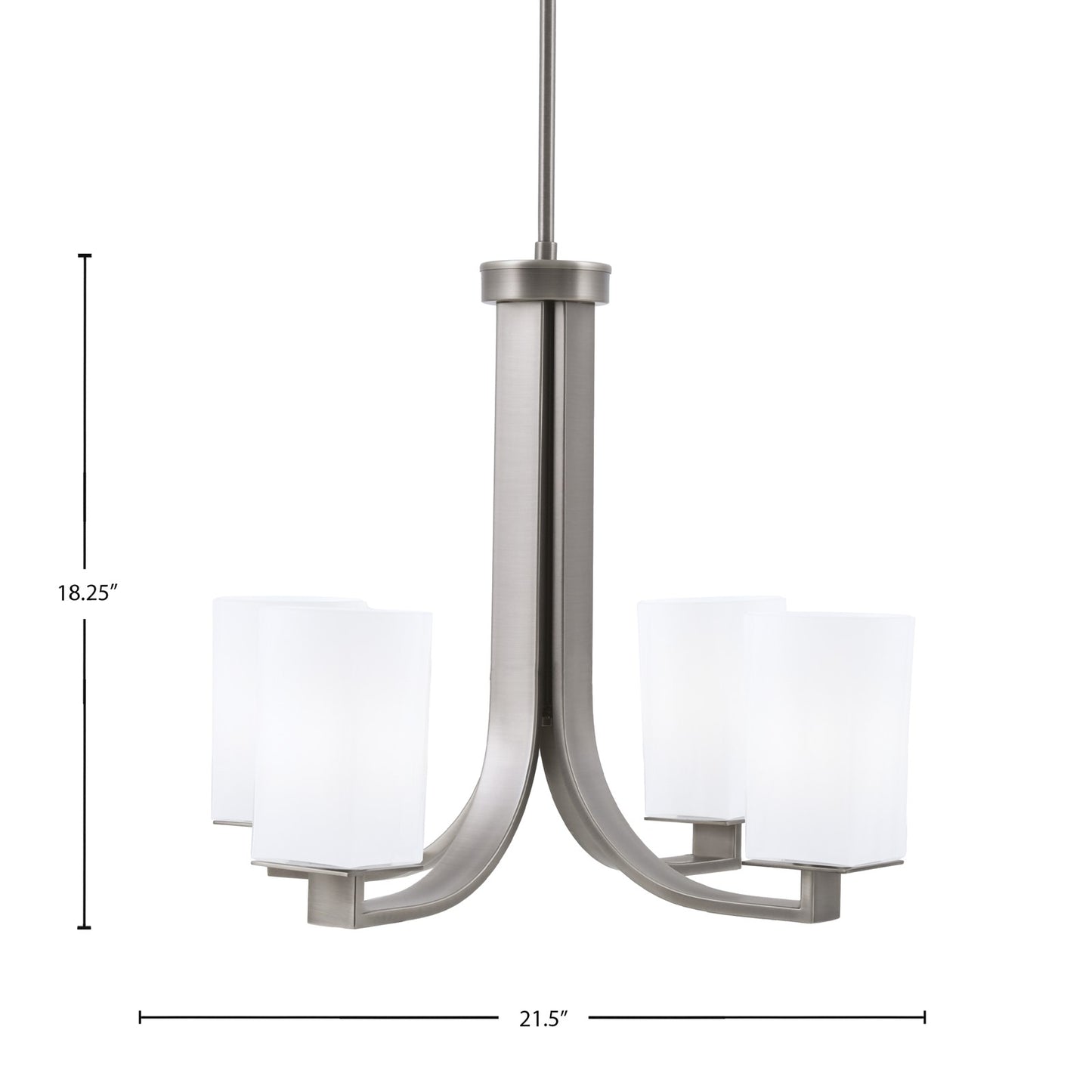 Toltec Apollo 21.5in 4-Light Uplight Chandelier | Modern Graphite Steel and White Opal Glass | Dining Room & Living Room | 21.5 x 21.5 x 18.25 in | Model 574-GP-261