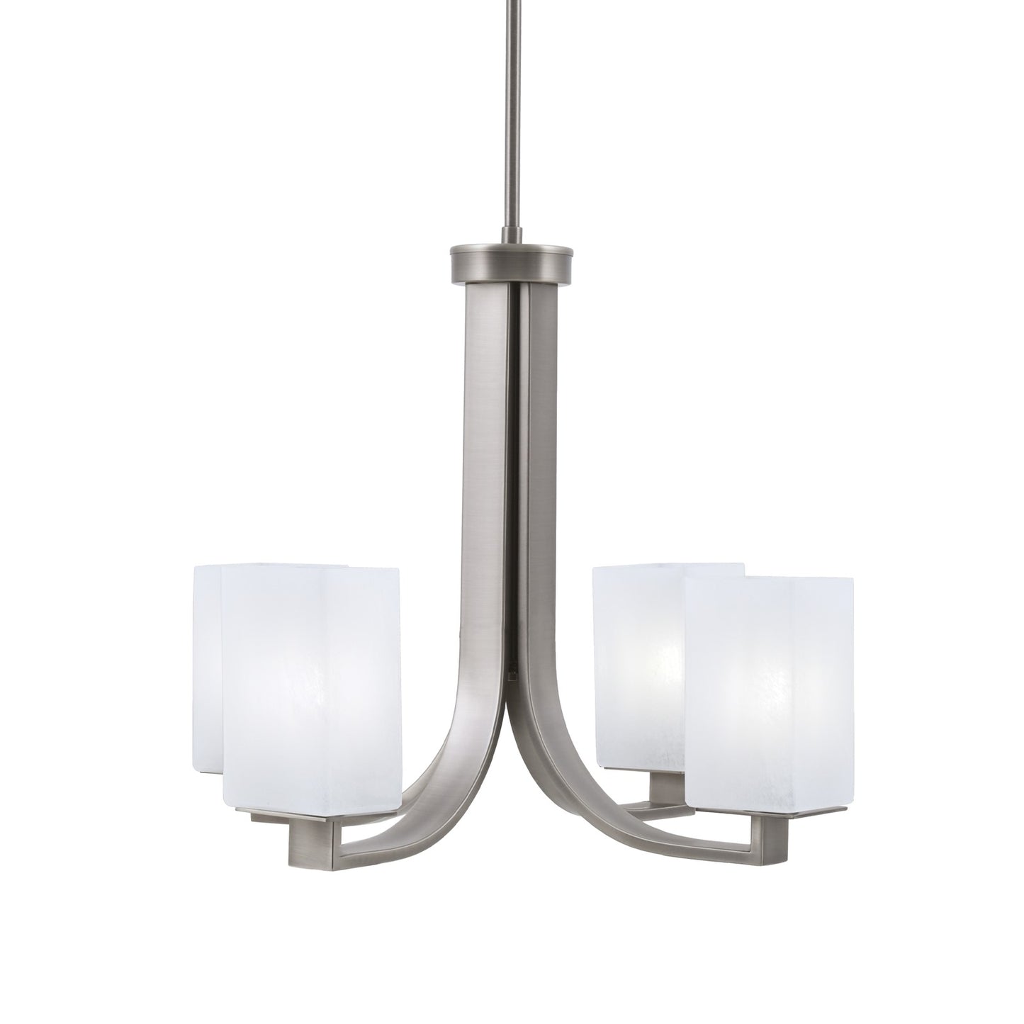 Toltec Apollo 21.25in 4-Light Uplight Chandelier | Modern Graphite Steel and White Marble Glass | Dining Room & Living Room | 21.25 x 21.25 x 18.25 in | Model 574-GP-541