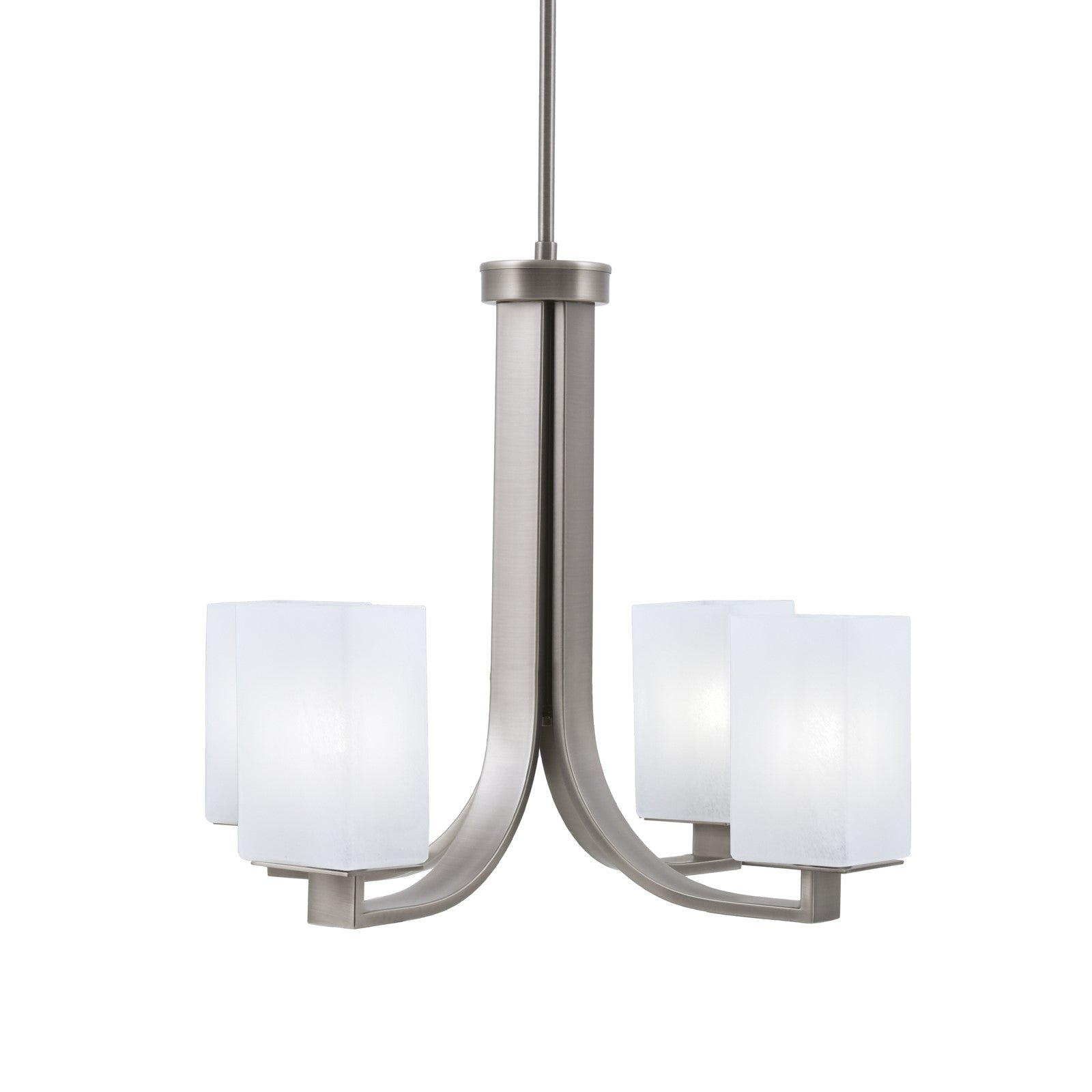 Toltec Apollo 21.25in 4-Light Uplight Chandelier | Modern Graphite Steel and White Marble Glass | Dining Room & Living Room | 21.25 x 21.25 x 18.25 in | Model 574-GP-541
