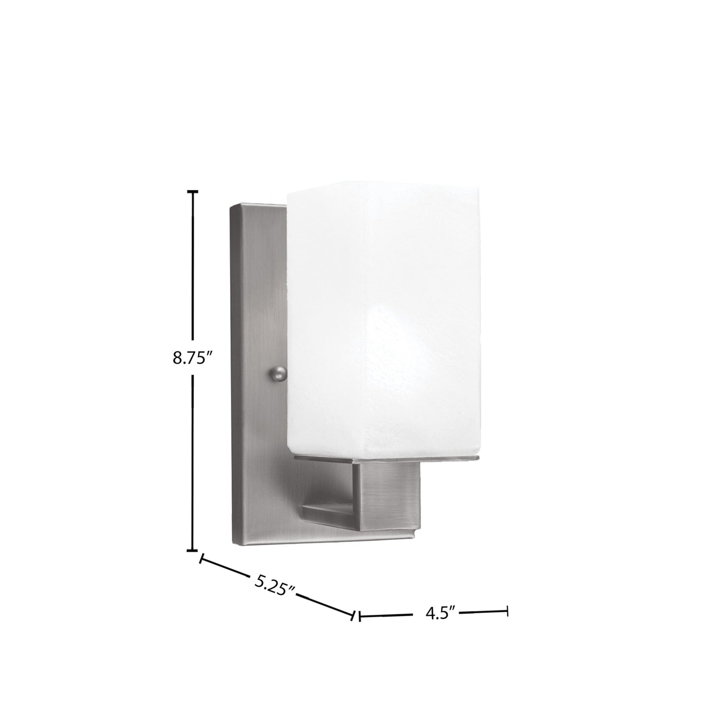 Toltec Apollo 1-Light Wall Sconce | Modern Graphite Steel and White Marble Glass | Hallway & Bathroom Accent | 4.5 x 8.75 x 5.25 in | Model 581-GP-541