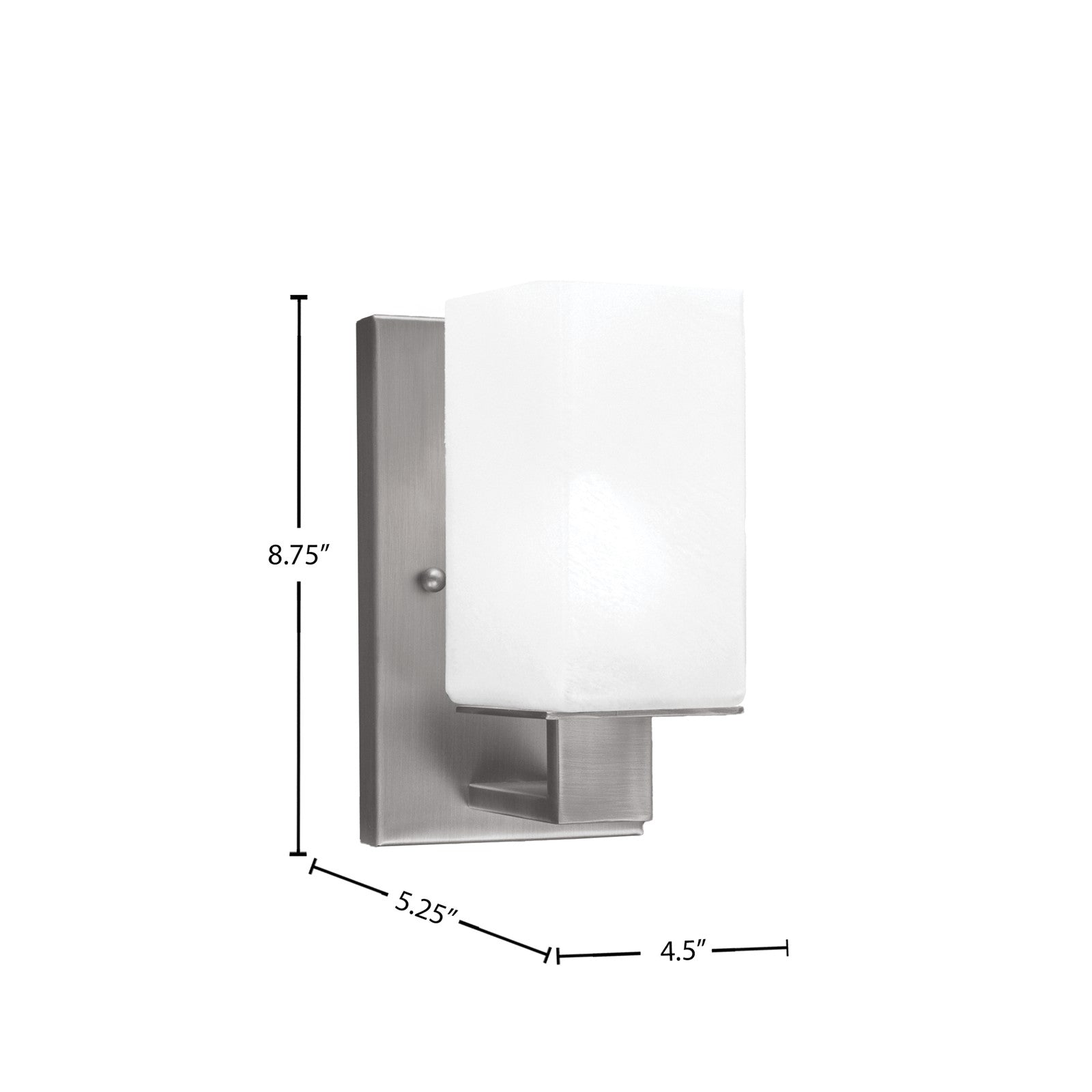 Toltec Apollo 1-Light Wall Sconce | Modern Graphite Steel and White Marble Glass | Hallway & Bathroom Accent | 4.5 x 8.75 x 5.25 in | Model 581-GP-541