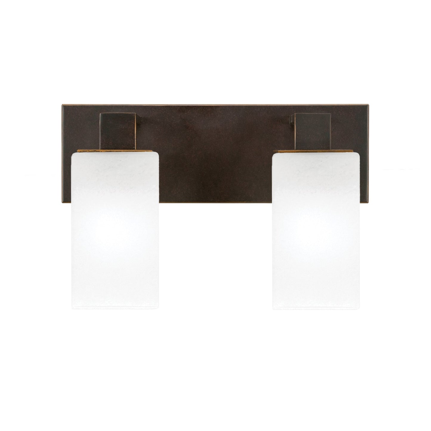 Toltec Apollo 2-Light Bath Bar | Dark Granite Steel and White Marble Glass | Bathroom Vanity & Powder Room | 8.75 in H | Model 582-DG-541