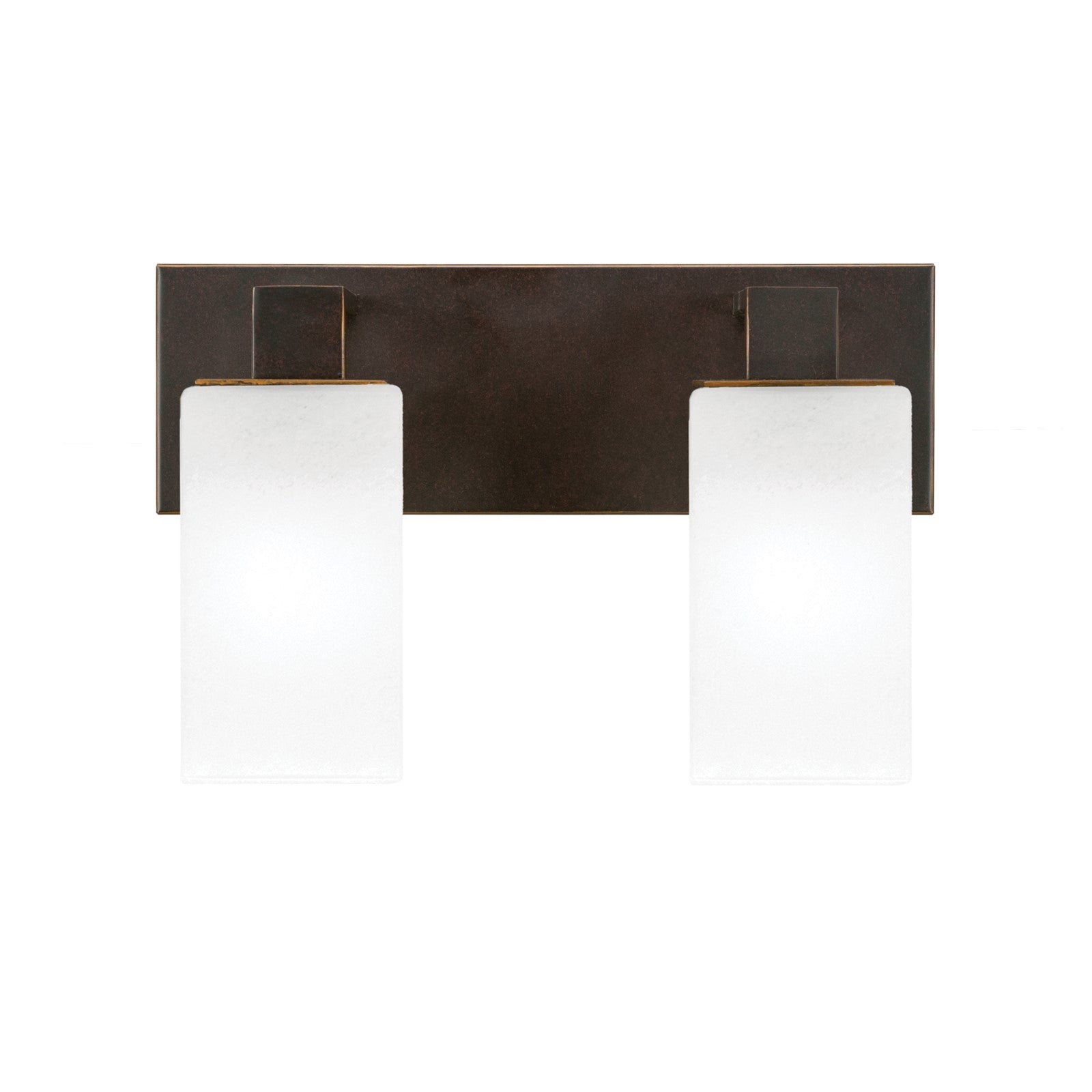 Toltec Apollo 2-Light Bath Bar | Dark Granite Steel and White Marble Glass | Bathroom Vanity & Powder Room | 8.75 in H | Model 582-DG-541