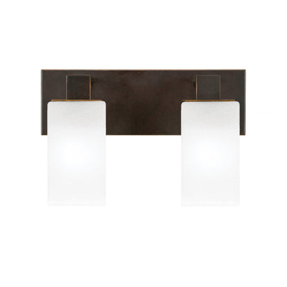 Toltec Apollo 2-Light Bath Bar | Dark Granite Steel and White Marble Glass | Bathroom Vanity & Powder Room | 8.75 in H | Model 582-DG-541