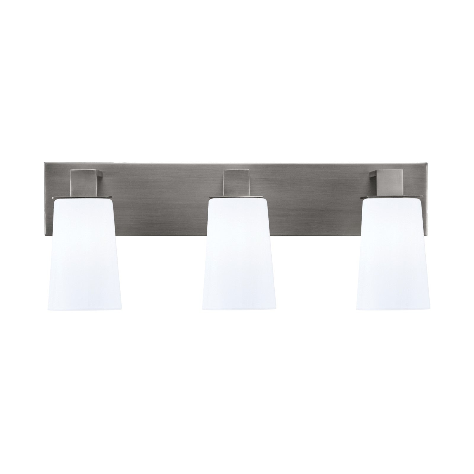 Toltec Apollo 3-Light Bath Bar | Modern Graphite Steel and White Opal Glass | Bathroom Vanity Light | 8.75in H, 23.5in W | Model 583-GP-261
