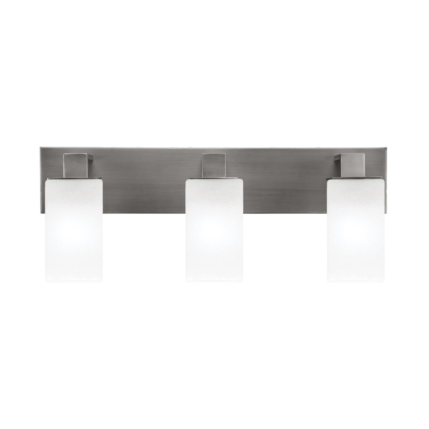 Toltec Apollo 3-Light Bath Bar | Modern Graphite Steel and White Marble Glass | Bathroom Vanity Light | 8.75in H, 23.5in W | Model 583-GP-541