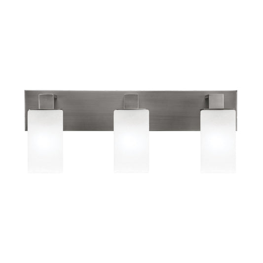 Toltec Apollo 3-Light Bath Bar | Modern Graphite Steel and White Marble Glass | Bathroom Vanity Light | 8.75in H, 23.5in W | Model 583-GP-541