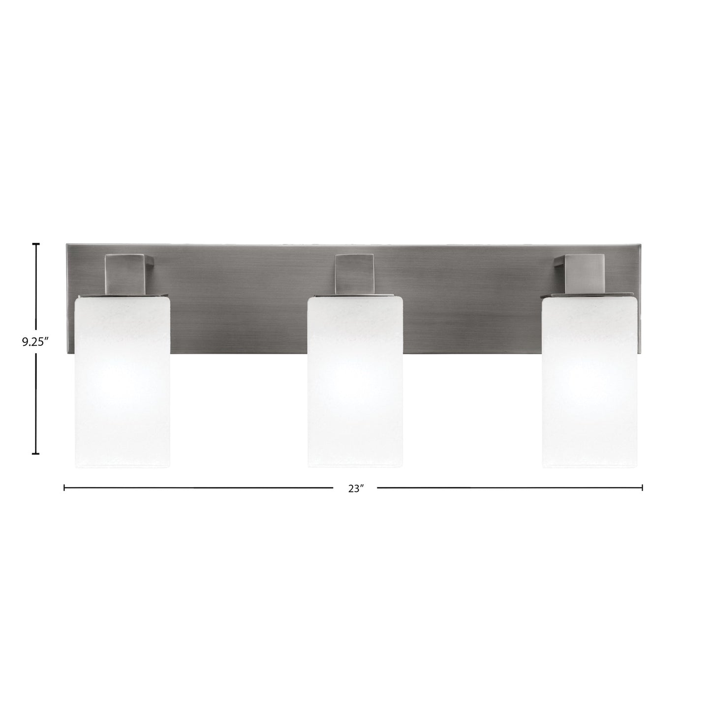 Toltec Apollo 3-Light Bath Bar | Modern Graphite Steel and White Marble Glass | Bathroom Vanity Light | 8.75in H, 23.5in W | Model 583-GP-541