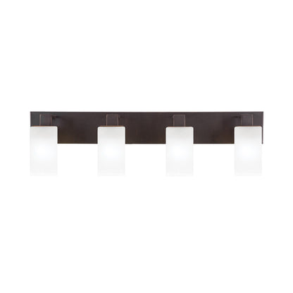 Toltec Apollo 32.75in 4-Light Bath Bar | Modern Dark Granite Steel and White Marble Glass | Bathroom Vanity Light | 32.75 x 4.5 x 8.75 in | Model 584-DG-541