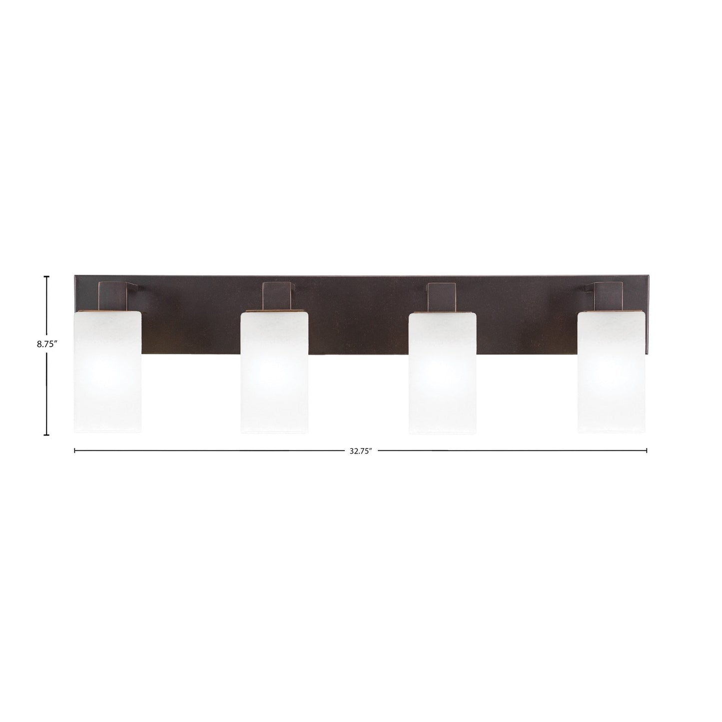 Toltec Apollo 32.75in 4-Light Bath Bar | Modern Dark Granite Steel and White Marble Glass | Bathroom Vanity Light | 32.75 x 4.5 x 8.75 in | Model 584-DG-541