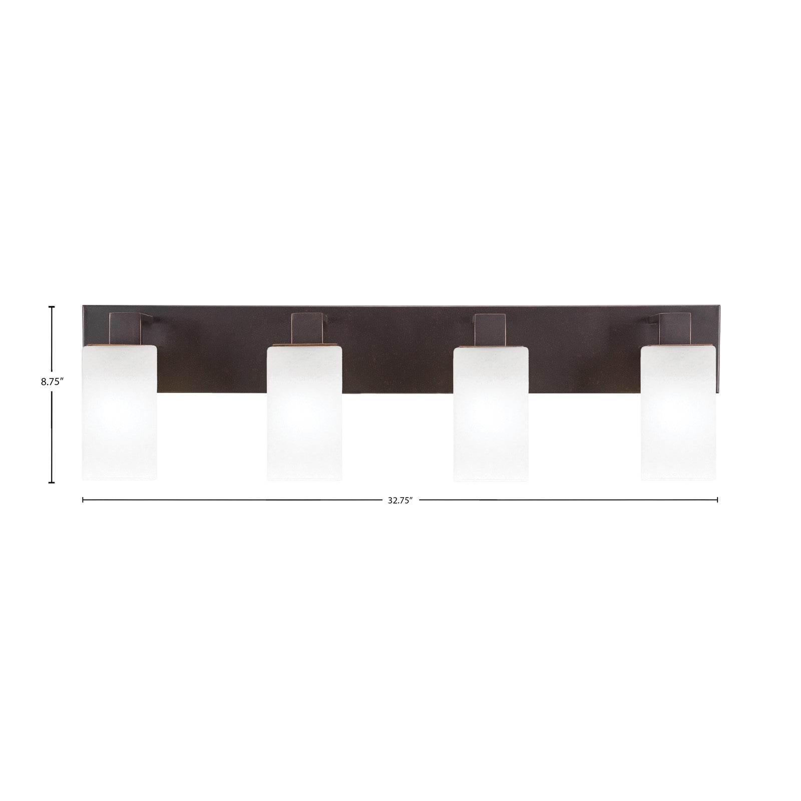 Toltec Apollo 32.75in 4-Light Bath Bar | Modern Dark Granite Steel and White Marble Glass | Bathroom Vanity Light | 32.75 x 4.5 x 8.75 in | Model 584-DG-541
