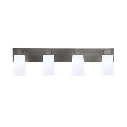 Toltec Apollo 32.75in 4-Light Bath Bar | Modern Graphite Steel and White Opal Glass | Bathroom Vanity Light | 32.75 x 4.5 x 8.75 in | Model 584-GP-261