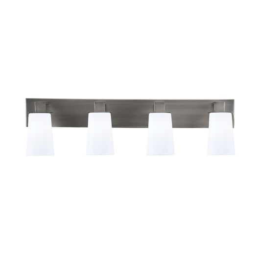 Toltec Apollo 32.75in 4-Light Bath Bar | Modern Graphite Steel and White Opal Glass | Bathroom Vanity Light | 32.75 x 4.5 x 8.75 in | Model 584-GP-261