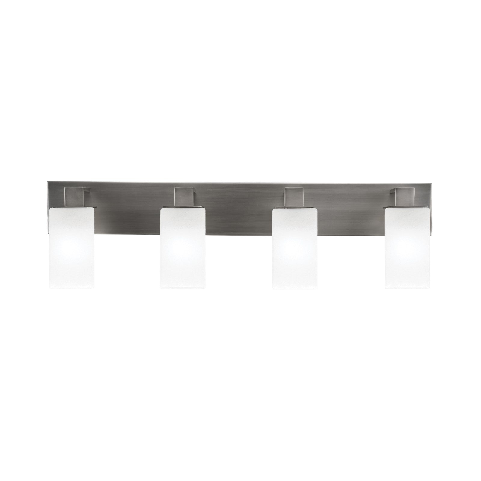 Toltec Apollo 32.75in 4-Light Bath Bar | Modern Graphite Steel and White Marble Glass | Bathroom Vanity Light | 32.75 x 4.5 x 8.75 in | Model 584-GP-541