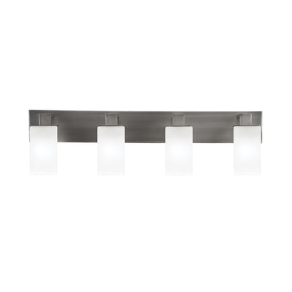 Toltec Apollo 32.75in 4-Light Bath Bar | Modern Graphite Steel and White Marble Glass | Bathroom Vanity Light | 32.75 x 4.5 x 8.75 in | Model 584-GP-541
