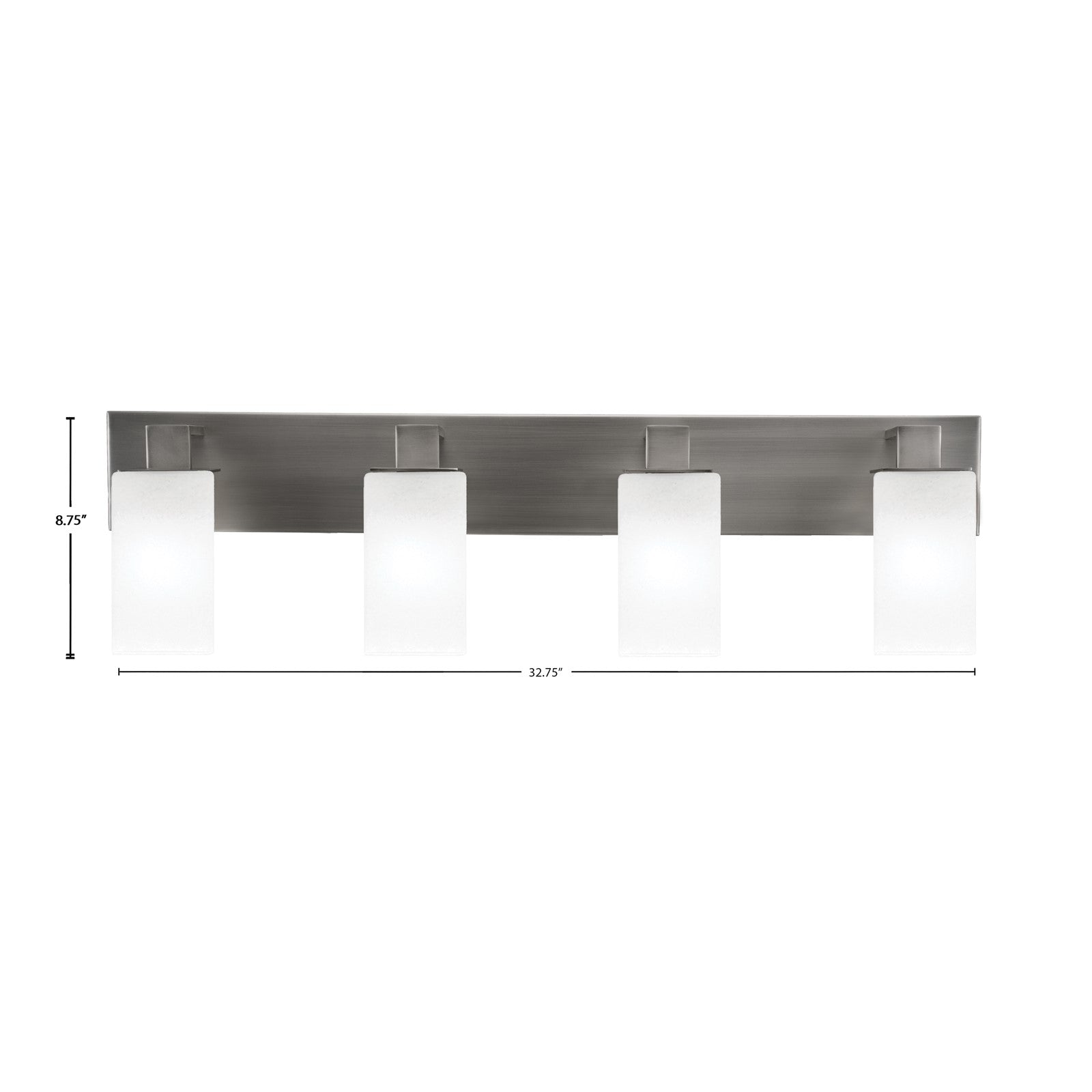 Toltec Apollo 32.75in 4-Light Bath Bar | Modern Graphite Steel and White Marble Glass | Bathroom Vanity Light | 32.75 x 4.5 x 8.75 in | Model 584-GP-541