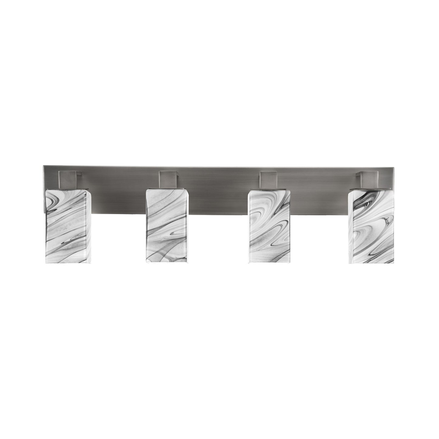 Toltec Apollo 32.75in 4-Light Bath Bar | Modern Graphite Steel and Onyx Swirl Glass | Bathroom Vanity & Powder Room | 8.75 x 5.75 in | Model 584-GP-549