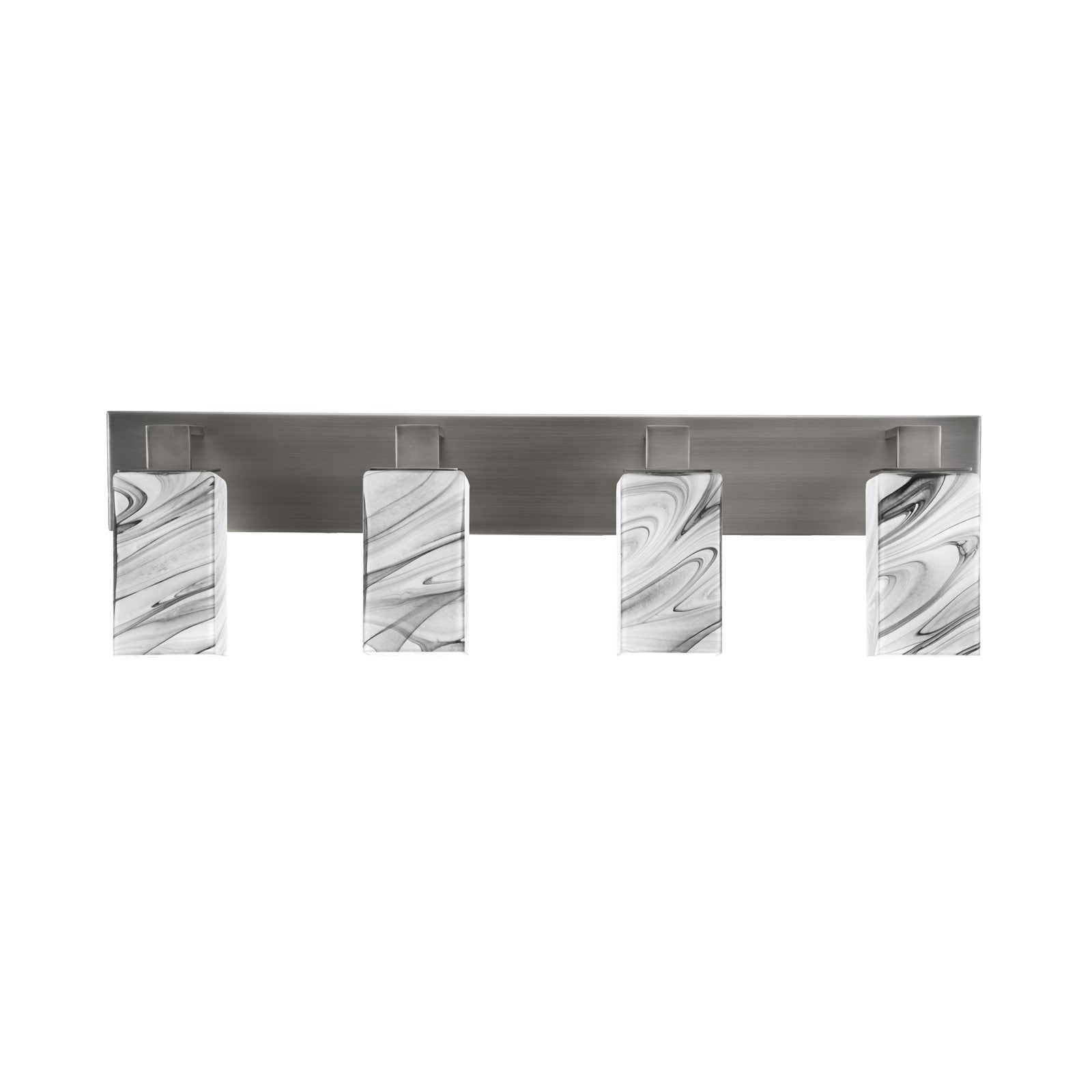 Toltec Apollo 32.75in 4-Light Bath Bar | Modern Graphite Steel and Onyx Swirl Glass | Bathroom Vanity & Powder Room | 8.75 x 5.75 in | Model 584-GP-549