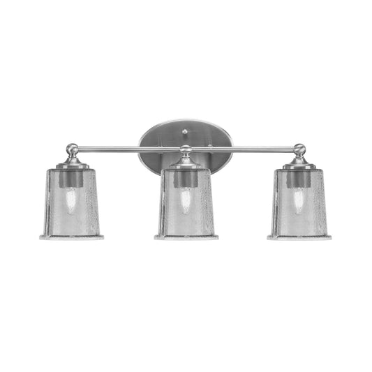 Toltec Capri 3-Light Bath Bar | Brushed Nickel and Smoke Bubble Glass | Bathroom & Powder Room Vanity Light | 8.25 x 9.25 in | Model 5913-BN-5032