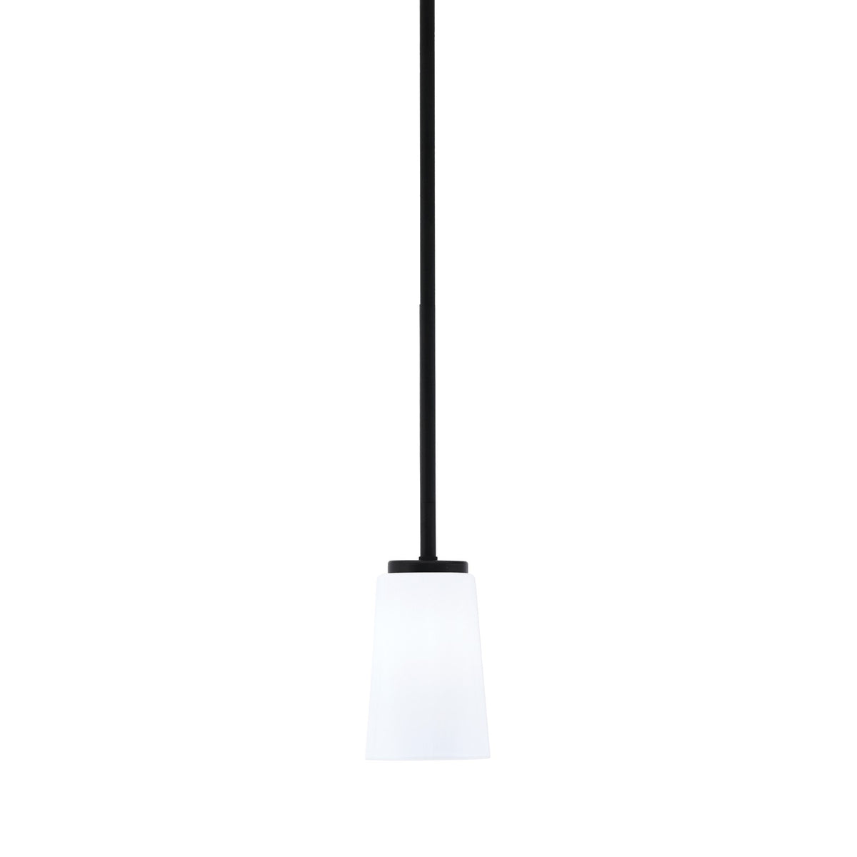 Toltec Sandia 4.5in 1-Light Mini Pendant | Modern Matte Black and White Opal Glass | Kitchen Island & Dining Room | 4.5 x 7 in | Model 6201-MB-261