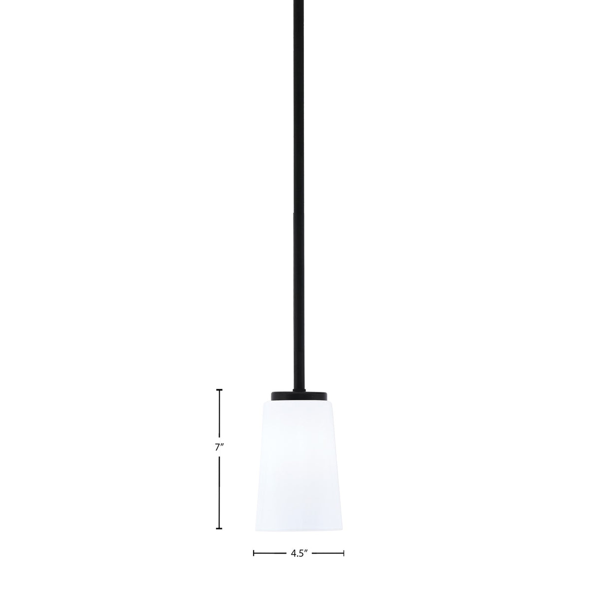 Toltec Sandia 4.5in 1-Light Mini Pendant | Modern Matte Black and White Opal Glass | Kitchen Island & Dining Room | 4.5 x 7 in | Model 6201-MB-261