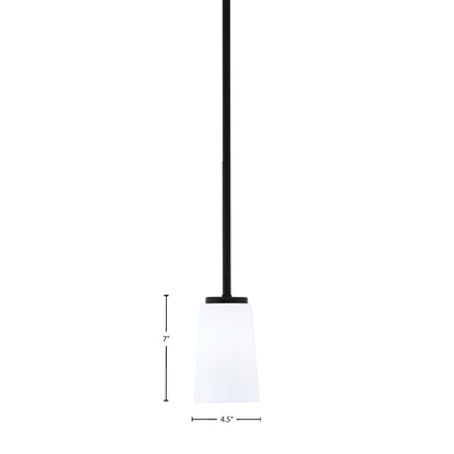 Toltec Sandia 4.5in 1-Light Mini Pendant | Modern Matte Black and White Opal Glass | Kitchen Island & Dining Room | 4.5 x 7 in | Model 6201-MB-261