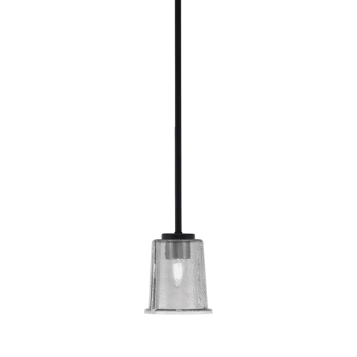 Toltec Sandia 5in 1-Light Mini Pendant | Modern Matte Black and Smoke Bubble Glass | Kitchen Island & Dining Room | 5 x 5 x 6 in | Model 6201-MB-5032