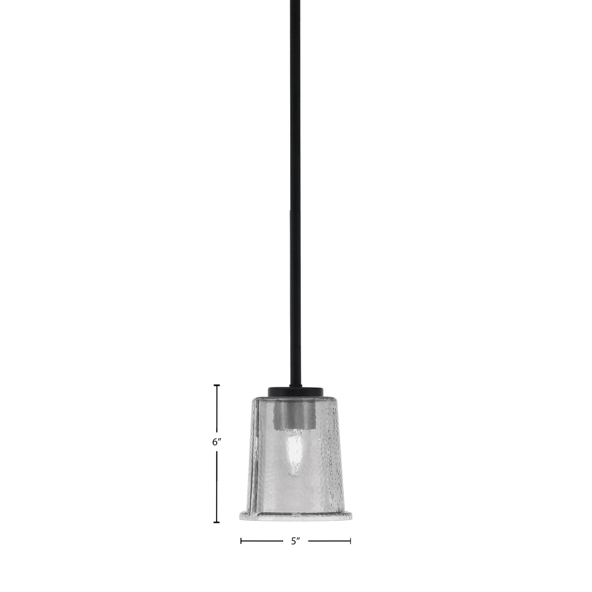 Toltec Sandia 5in 1-Light Mini Pendant | Modern Matte Black and Smoke Bubble Glass | Kitchen Island & Dining Room | 5 x 5 x 6 in | Model 6201-MB-5032