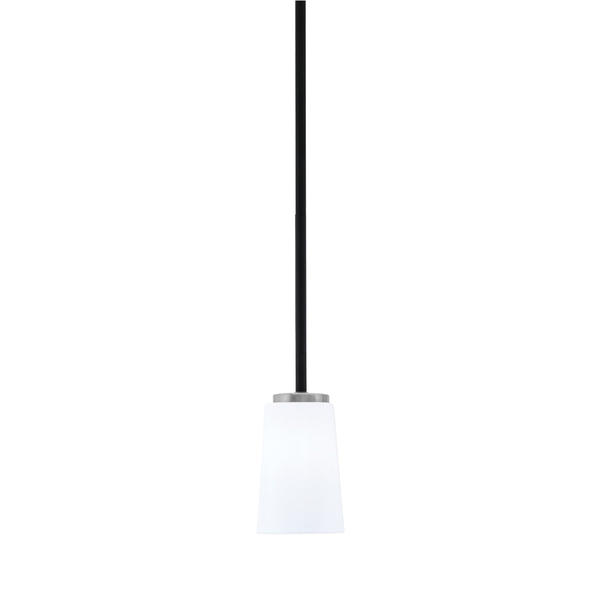 Toltec Sandia 4.5in 1-Light Mini Pendant | Modern Matte Black & Graphite and White Opal Glass | Kitchen Island & Dining Room | Model 6201-MBGP-261