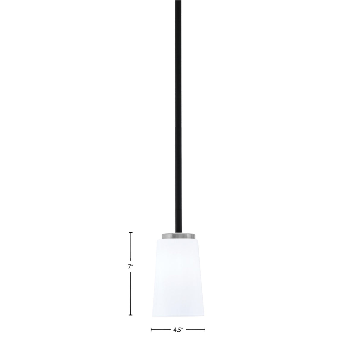 Toltec Sandia 4.5in 1-Light Mini Pendant | Modern Matte Black & Graphite and White Opal Glass | Kitchen Island & Dining Room | Model 6201-MBGP-261
