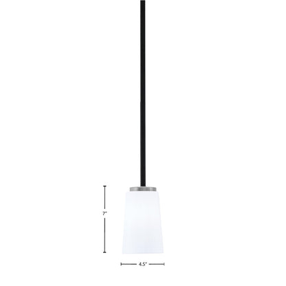 Toltec Sandia 4.5in 1-Light Mini Pendant | Modern Matte Black & Graphite and White Opal Glass | Kitchen Island & Dining Room | Model 6201-MBGP-261
