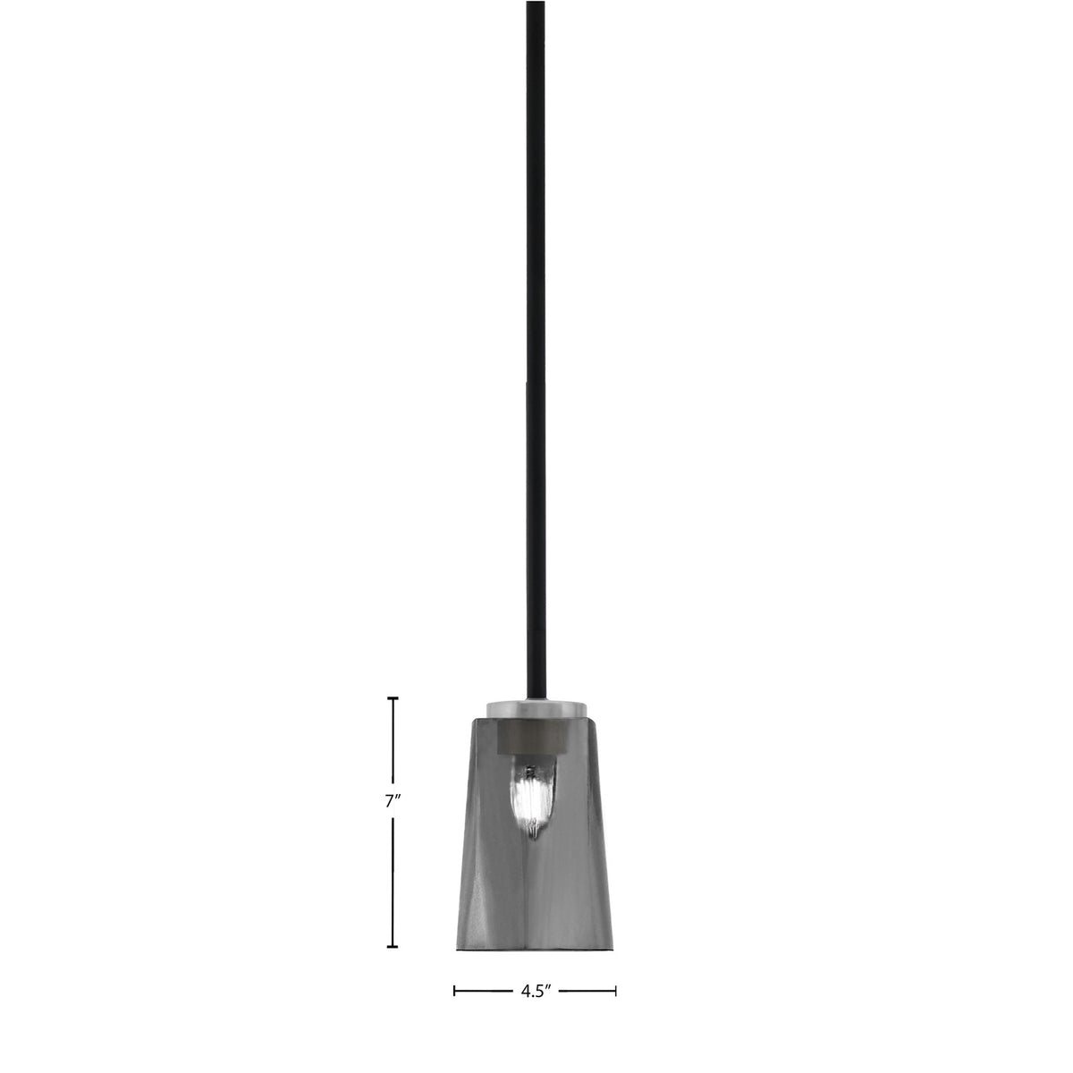 Toltec Sandia 5in 1-Light Mini Pendant | Matte Black & Graphite and Smoke Bubble Glass | Kitchen Island & Dining Room | Model 6201-MBGP-262