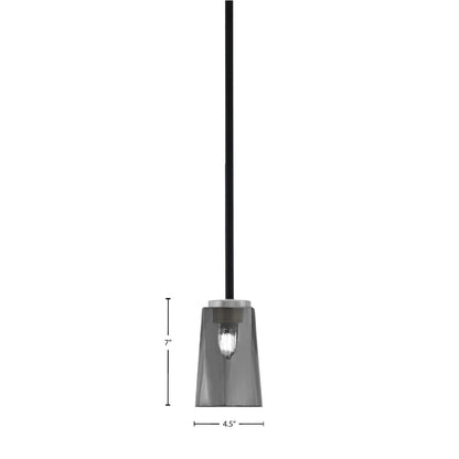Toltec Sandia 5in 1-Light Mini Pendant | Matte Black & Graphite and Smoke Bubble Glass | Kitchen Island & Dining Room | Model 6201-MBGP-262
