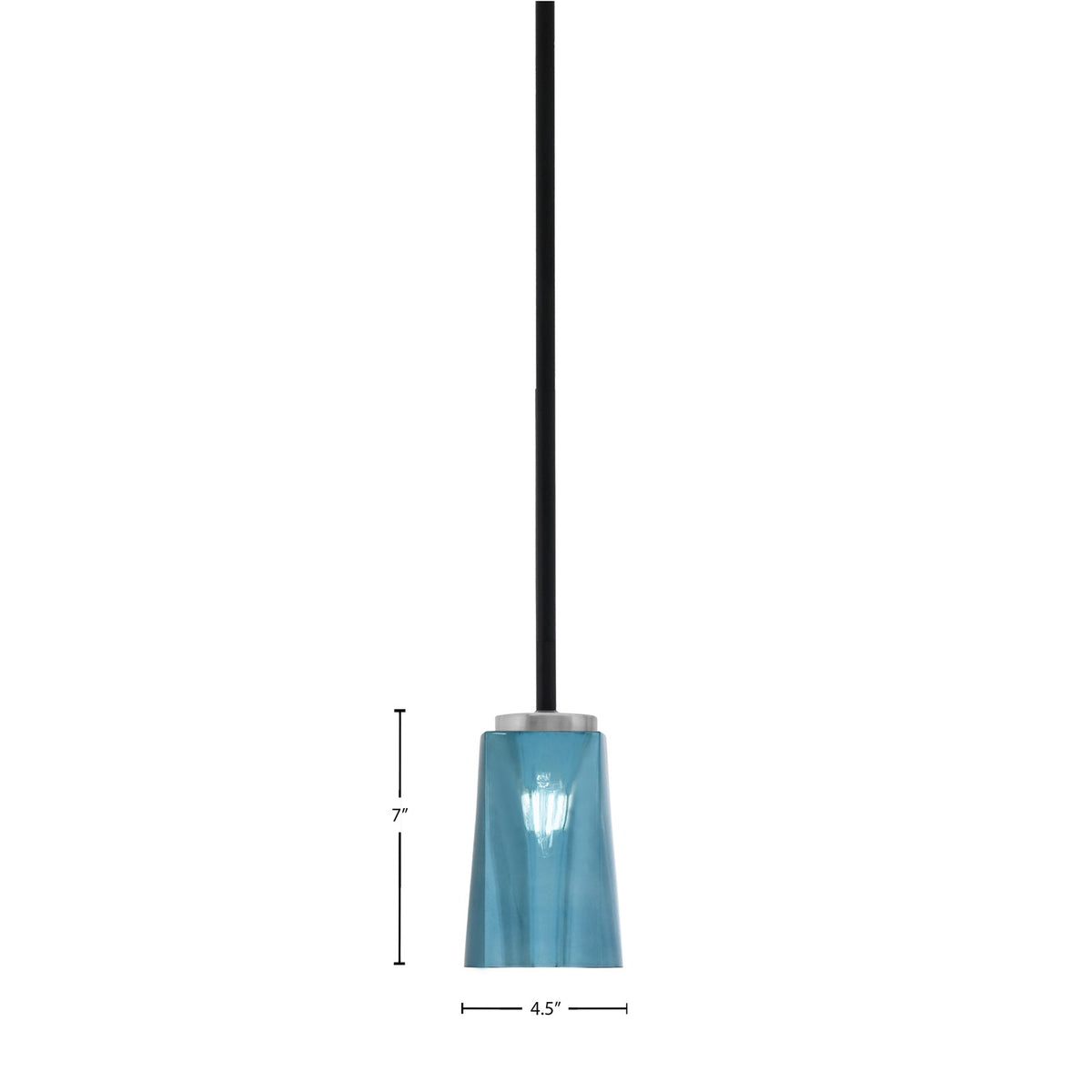 Toltec Sandia 5in 1-Light Mini Pendant | Matte Black & Graphite and Blue Gradient Glass | Kitchen Island & Dining Room | Model 6201-MBGP-265