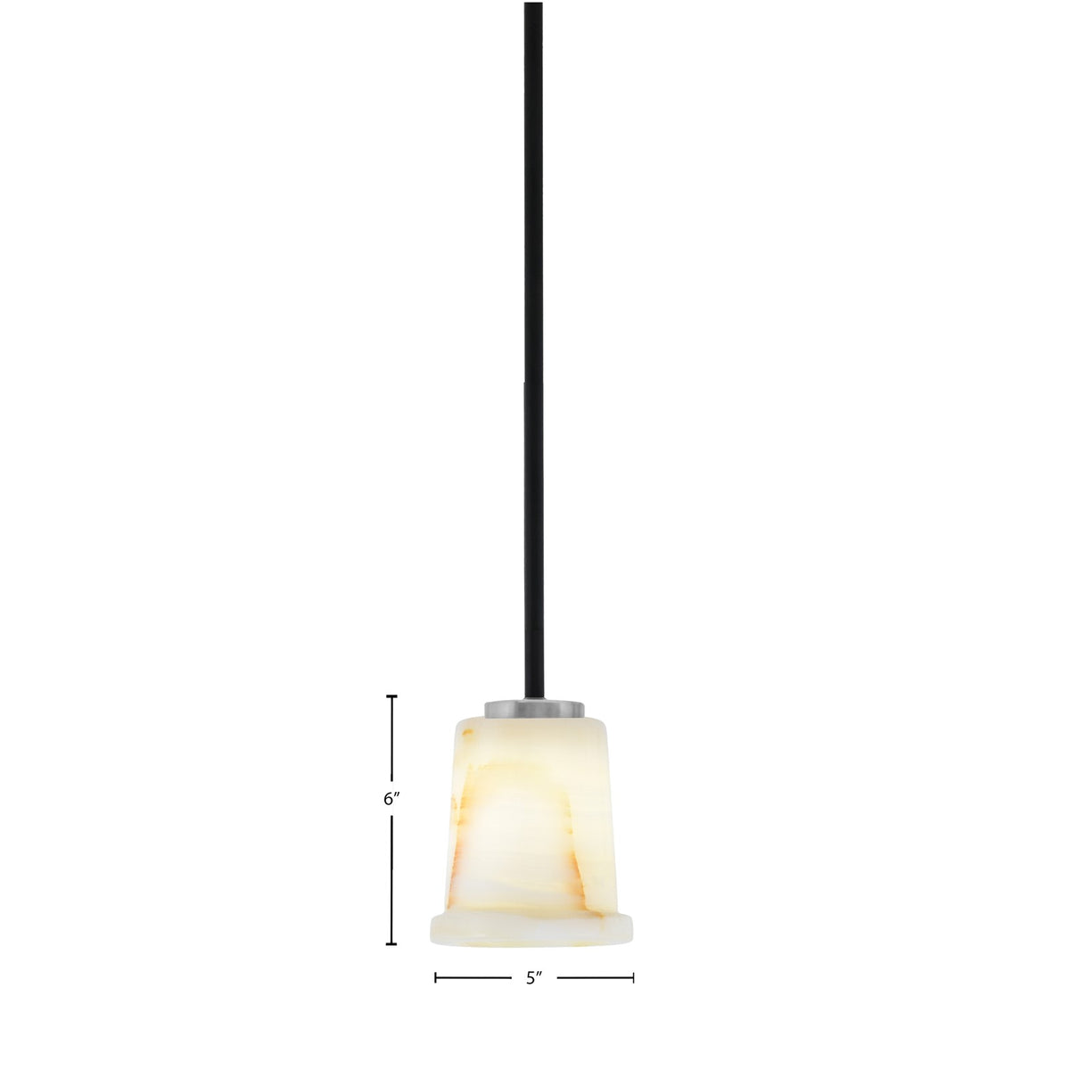 Toltec Sandia 5in 1-Light Mini Pendant | Matte Black & Graphite Steel and Natural Stone Glass | Kitchen Island & Dining Room | Model 6201-MBGP-4128