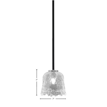 Toltec Sandia 7in 1-Light Mini Pendant | Modern Matte Black and Graphite with Clear Lava Glass | Kitchen Island & Dining Room | Model 6201-MBGP-4230
