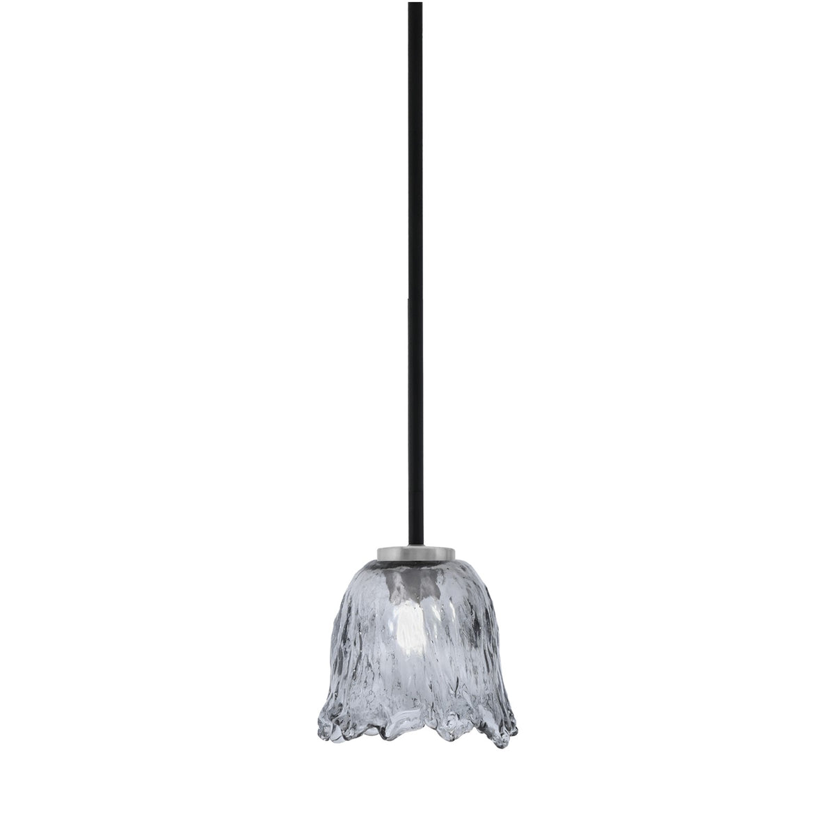 Toltec Sandia 7in 1-Light Mini Pendant | Modern Matte Black and Graphite with Smoke Lava Glass | Kitchen Island & Dining Room | Model 6201-MBGP-4232