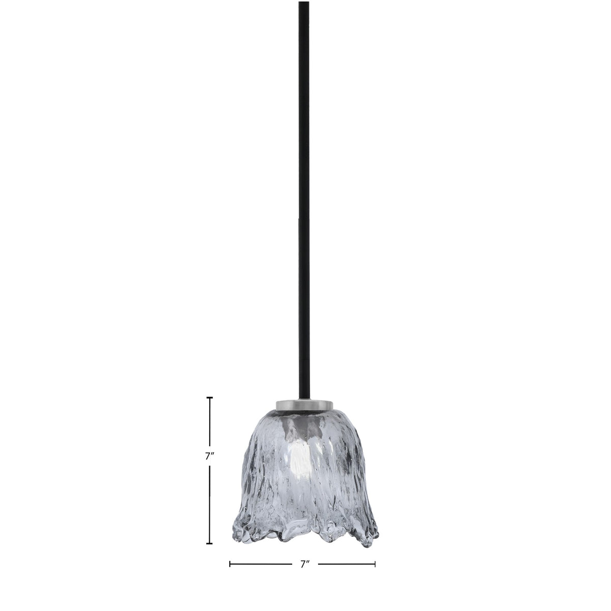 Toltec Sandia 7in 1-Light Mini Pendant | Modern Matte Black and Graphite with Smoke Lava Glass | Kitchen Island & Dining Room | Model 6201-MBGP-4232