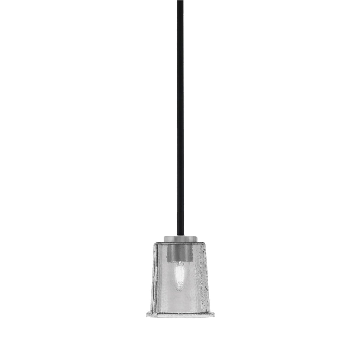 Toltec Sandia 5in 1-Light Mini Pendant | Modern Matte Black and Graphite with Smoke Bubble Glass | Kitchen Island & Dining | Model 6201-MBGP-5032