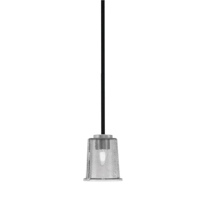 Toltec Sandia 5in 1-Light Mini Pendant | Modern Matte Black and Graphite with Smoke Bubble Glass | Kitchen Island & Dining | Model 6201-MBGP-5032