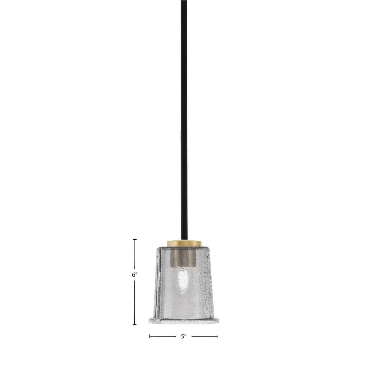 Toltec Sandia 5in 1-Light Mini Pendant | Matte Black and New Age Brass with Smoke Bubble Glass | Kitchen Island & Dining Room | Model 6201-MBNAB-5032