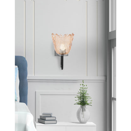 Toltec Sandia 11in 1-Light Wall Sconce | Modern Matte Black and Graphite Amber Lava Glass | Bedroom & Hallway Accent Light | Model 6221-MBGP-4233