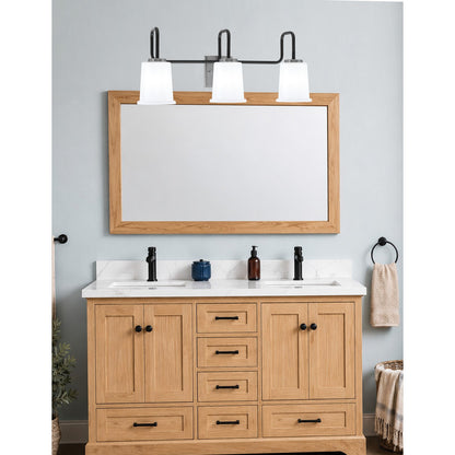 Toltec Sandia 10.5in 3-Light Bath Bar | Modern Matte Black and Graphite Steel with White Opal Glass | Bathroom Vanity & Powder Room | 7.5 x 10.5 in | Model 6223-MBGP-5031