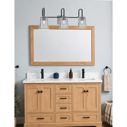 Toltec Sandia 10.5in 3-Light Bath Bar | Modern Matte Black and Graphite Steel with Smoke Bubble Glass | Bathroom Vanity & Powder Room | 7.5 x 10.5 in | Model 6223-MBGP-5032
